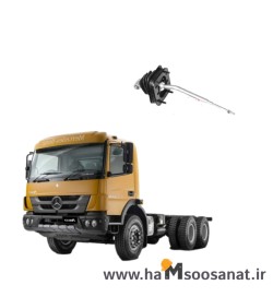 لیور دسته دنده از داخل اتاق کامیون بنز آکسور